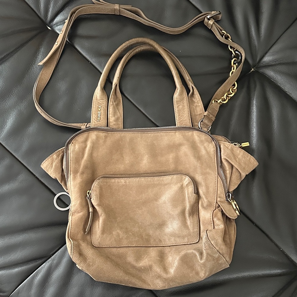 Paule Ka Italian Leather Messenger Bag